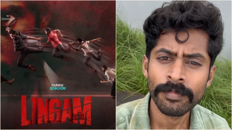 Actor Kathir in a rugged gangster avatar for the official promo poster of Hotstar Specials Lingam web series on JioHotstar.