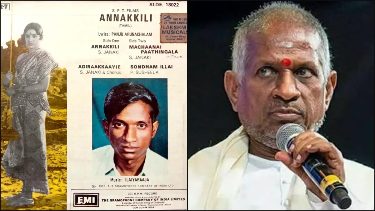 Maestro Ilaiyaraaja addressing the press during the 50th anniversary of Annakili in Chennai.