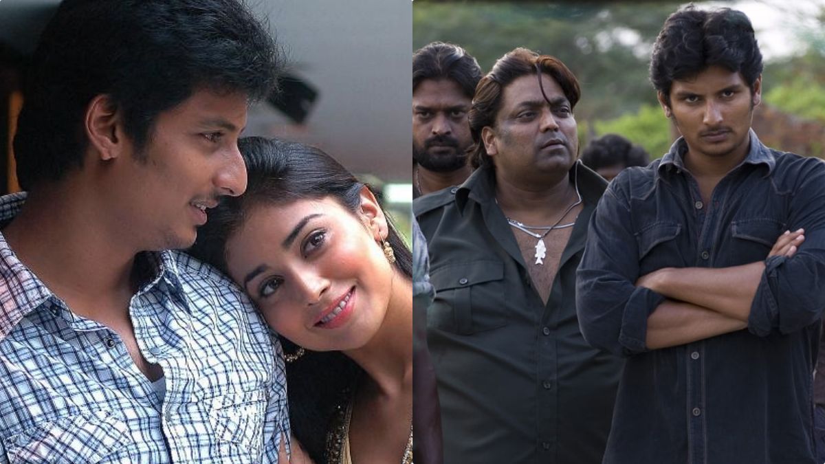 Actor Jiiva in an intense action sequence from the movie Rowthiram directed by Gokul.