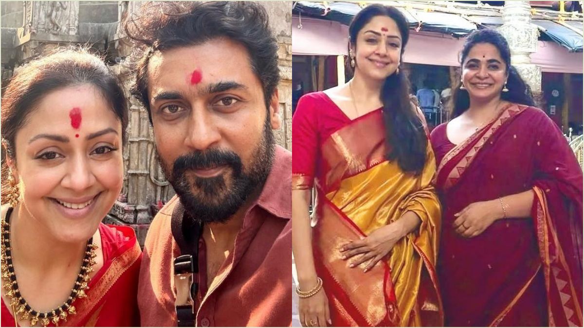 Actress Jyotika visiting Kamakhya Devi and Mahalakshmi temples for the success of her movie System on Prime Video.