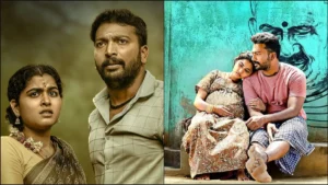 Official Zee5 poster of the Tamil movie Kolaiseval featuring Kalaiyarasan and Deepa Balu.
