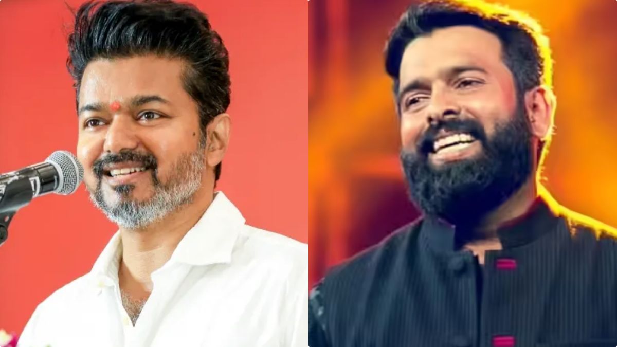 Music Director Santhosh Narayanan expressing his views on the changing political landscape of Tamil Nadu and the decline of traditional vote splitting between Dravidian parties.