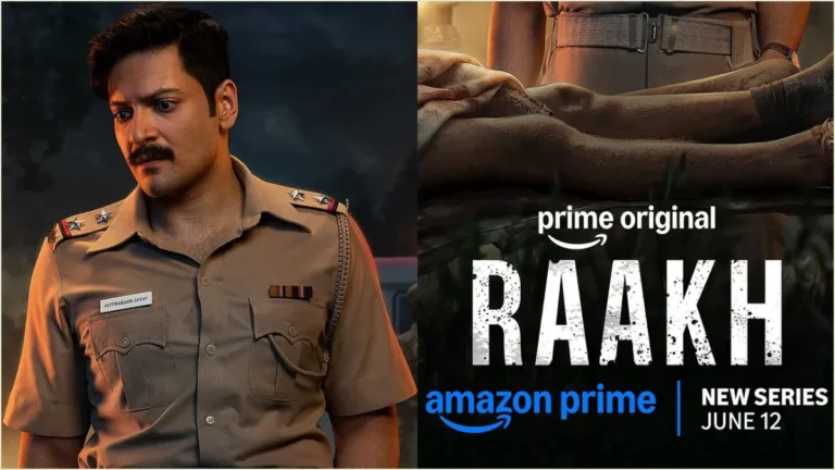 Actress Mrinalini Ravi upcoming crime mystery thriller web series Raakh official release date poster on Amazon Prime Video.