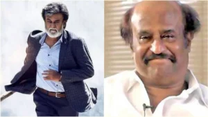 Superstar Rajinikanth giving an intense reaction and saying next question during a political press meet.