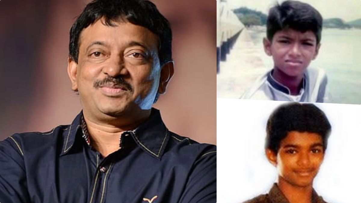 A viral throwback photo shared by RGV showing a young Vijay standing behind the late DMK leader Karunanidhi.
