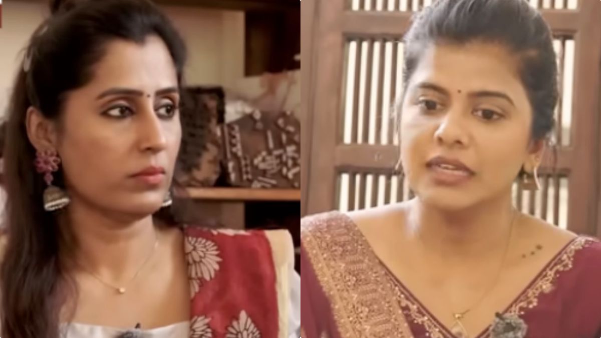A close-up still of singer Swagatha Krishnan during her emotional interview discussing her experiences in the Chennai music industry.