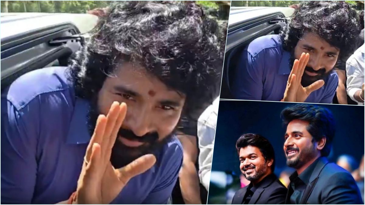Actor Sivakarthikeyan talking to reporters during the shooting of his upcoming movie Seyon in Madurai, wishing Tamil Nadu CM Joseph Vijay.