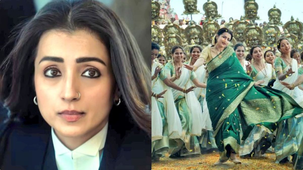 Actress Trisha’s stunning and stylish look from the sets of the movie Karuppu starring Suriya.