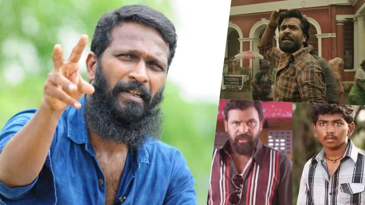 Director Vetrimaaran with producer Kalaipuli S Thanu and actor Silambarasan TR discussing the Arasan movie project.