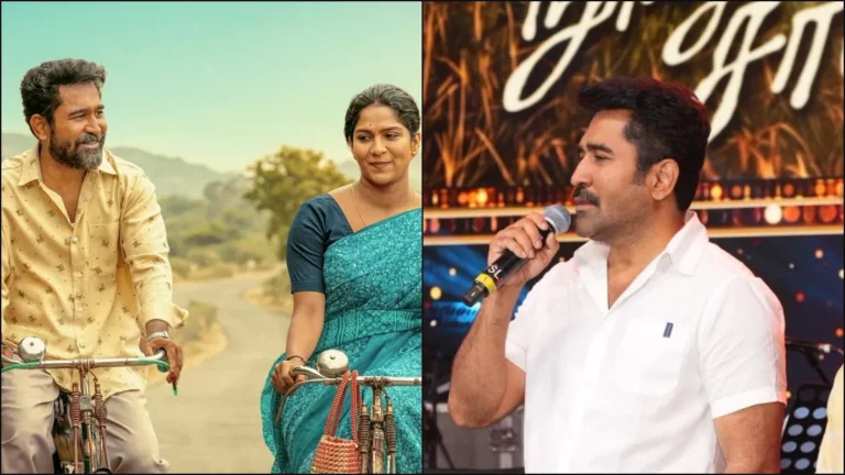 Actor Vijay Antony sharing his excitement about the script of his upcoming movie Noorusami during a media interaction.