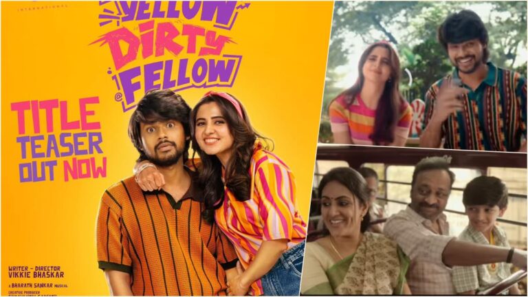 Official title look teaser banner of the Tamil movie Yellow Yellow Dirty Fellow starring Rudra and Preethi Asrani.