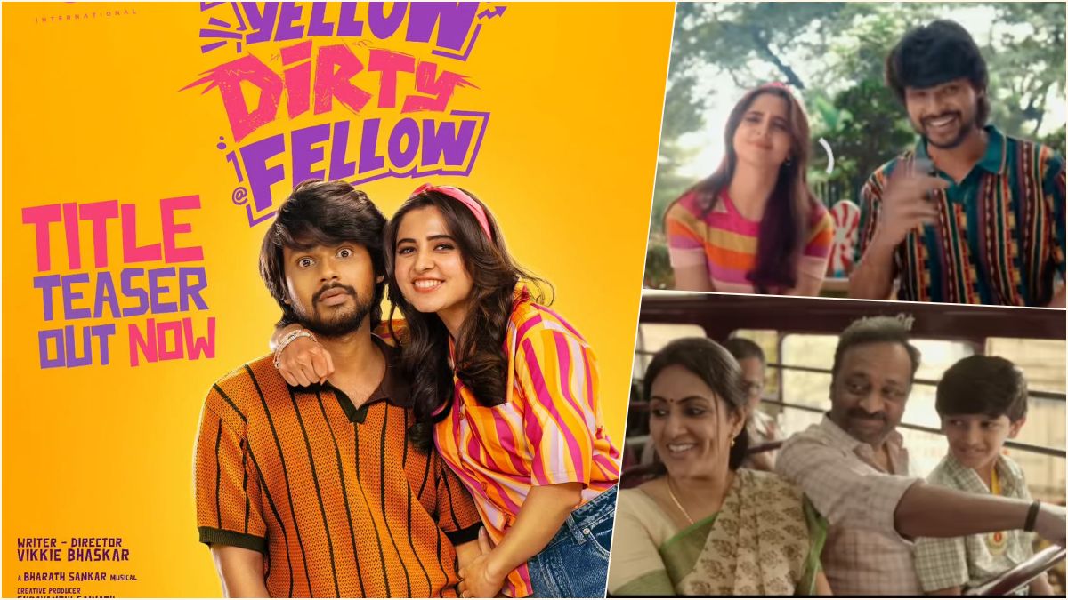 Official title look teaser banner of the Tamil movie Yellow Yellow Dirty Fellow starring Rudra and Preethi Asrani.