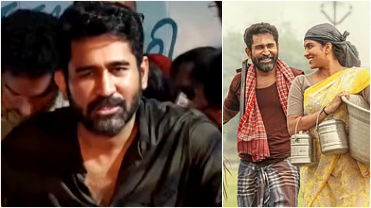 Actor and producer Vijay Antony speaking emotionally during the official promotional campaign of Nooru Saami movie.