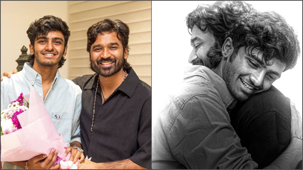 Actor Dhanush and director Rajkumar Periasamy officially welcoming music composer Sai Abhyankkar on board for their upcoming project D55.