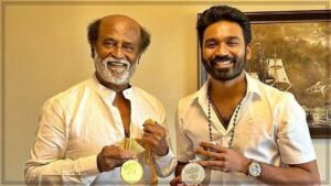 Actor Dhanush from OM movie and Superstar Rajinikanth from Jailer 2 movie representing box office release date reshuffle.