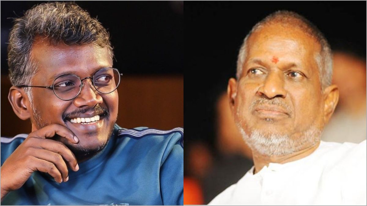 Director Mari Selvaraj and music composer Isaignani Ilaiyaraaja collaborating for new movie M6 titled Manjanathi official poster.