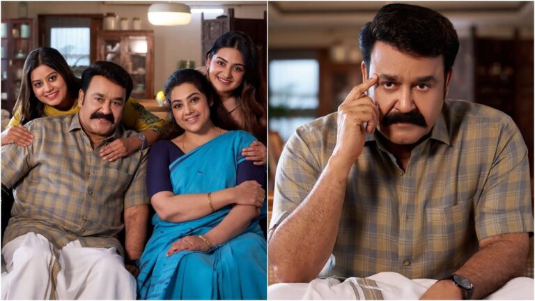 Official streaming poster of Mohanlal's crime thriller Drishyam 3 on Amazon Prime Video with Tamil dubbed audio track.