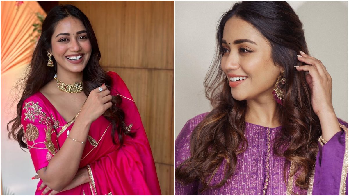 Actress Nivetha Pethuraj speaking emotionally at the Sing Geetham movie success meet alongside producer Nag Ashwin and legendary director Singeetham Srinivasa Rao.