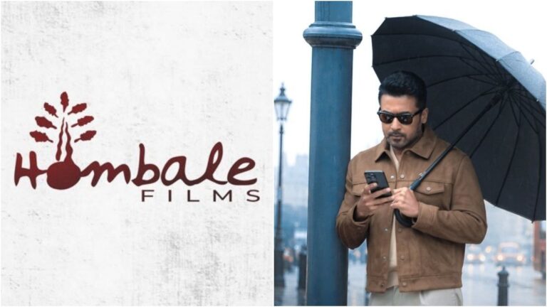 Suriya and director TJ Gnanavel with the Hombale Films team for the official announcement of Suriya48.