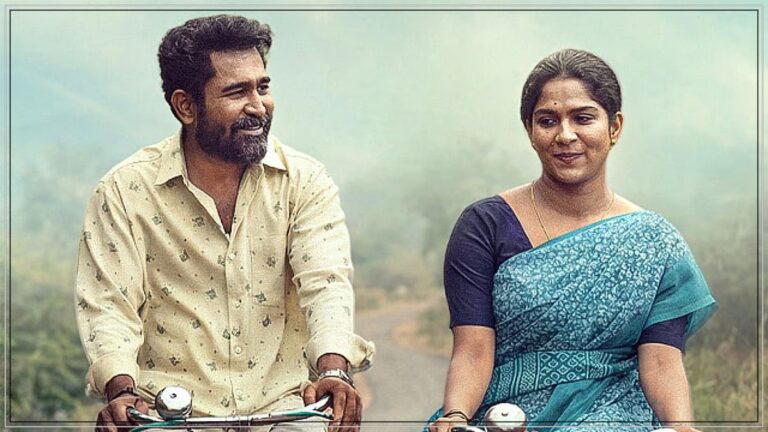 Actor Vijay Antony and actress Swasika in an emotional dramatic still from Nooru Saami movie directed by Sasi.