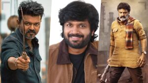 Vijay's Secret Call - அனில் ரவிபுடியை வியக்க வைத்த தளபதி விஜய்யின் போன் கால்! Promotional concept visual representing director Anil Ravipudi meeting actor Thalapathy Vijay.