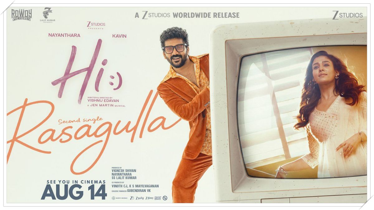 Official Rasagulla single launch poster featuring Kavin and Nayanthara from the movie HI.