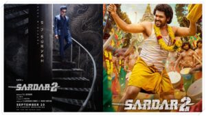 Sardar 2 Date Locked! - கார்த்தியின் 'சர்தார் 2' ரிலீஸ் தேதி அறிவிப்பு! Sardar 2 birthday special poster featuring Karthi and SJ Suryah.
