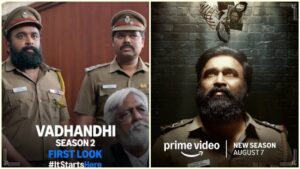 வதந்தி சீசன் 2 ஃபர்ஸ்ட் லுக் போஸ்டர் ரிலீஸ்: சசிகுமாரின் மிரட்டலான லுக்! Vadhandhi Season 2 first look poster featuring Sasikumar.