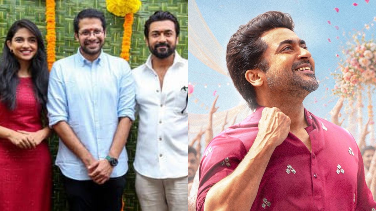 இயக்குநர் வெங்கட் அட்லுரி மற்றும் நடிகர் சூர்யாவின் விஸ்வநாத் அண்ட் சன்ஸ் படப்பிடிப்பு குறித்த செய்திகளுக்கான போஸ்டர்.