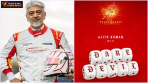 Ajith's Gladiators: ரேசிங் டாக்குமெண்டரி மூலம் அஜித்தின் புதிய மாஸ்டர் பிளான்!: 'கிளாடியேட்டர்ஸ்' லாபத்தைக் கொண்டு 'டேர்டெவில்' படத்தைத் தயாரிக்கத் திட்டம் - லேட்டஸ்ட் சினிமா பஸ்! Conceptual graphic representing Ajith Kumar's strategic financial plan for Gladiators and Daredevil.