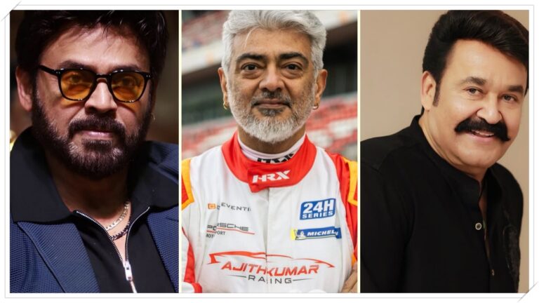 News graphic featuring updates on Ajith Kumar's Daredevil and potential Shankar collaboration.