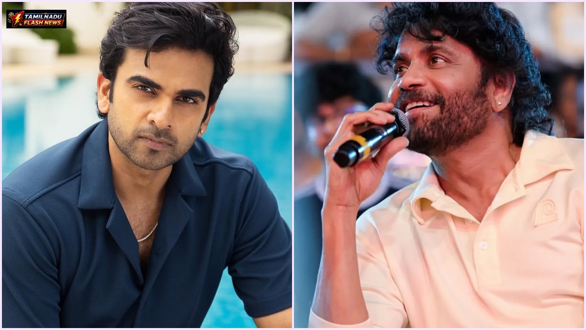 Concept graphic representing actor Ashok Selvan's rumored role in Nagarjuna's 100th film.
