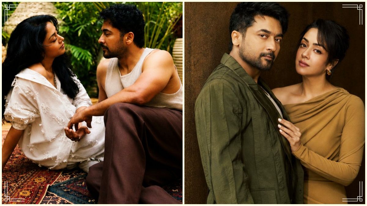 Recent interview visual of actors Suriya and Jyothika.