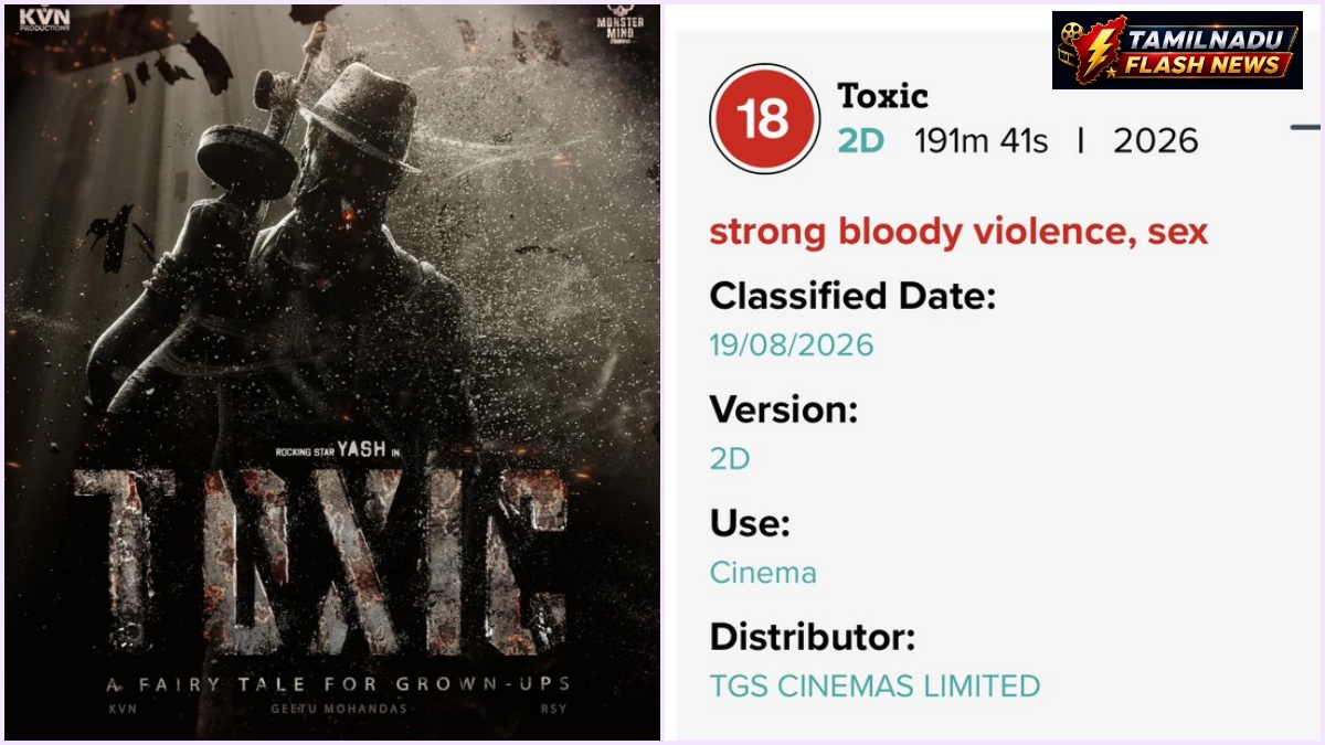 Promotional poster and censor details of Yash's Toxic movie.