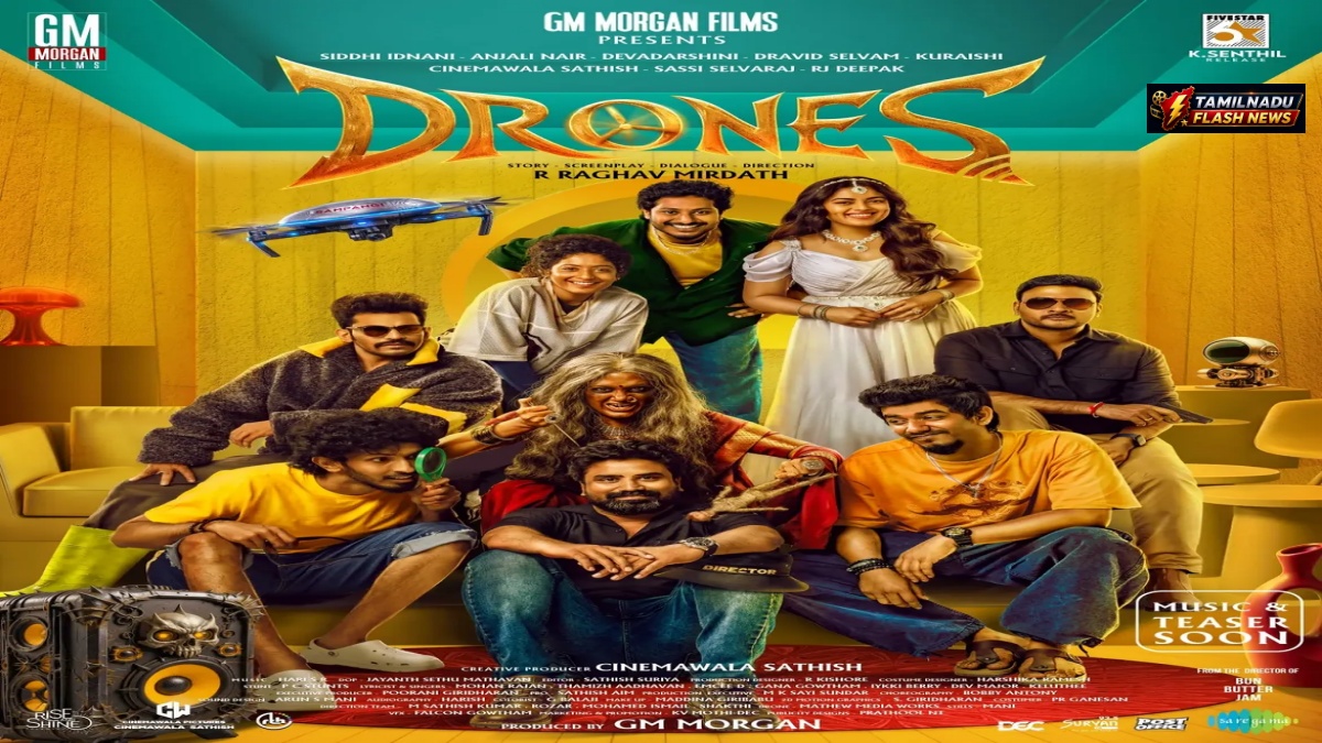 Official first look poster of Drones launched by director AR Murugadoss.