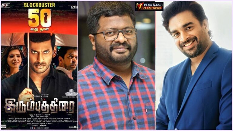 Conceptual graphic highlighting that actor Madhavan was the initial choice for the blockbuster film Irumbuthirai.