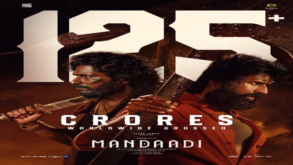 Worldwide box office milestone celebration poster for Mandaadi.