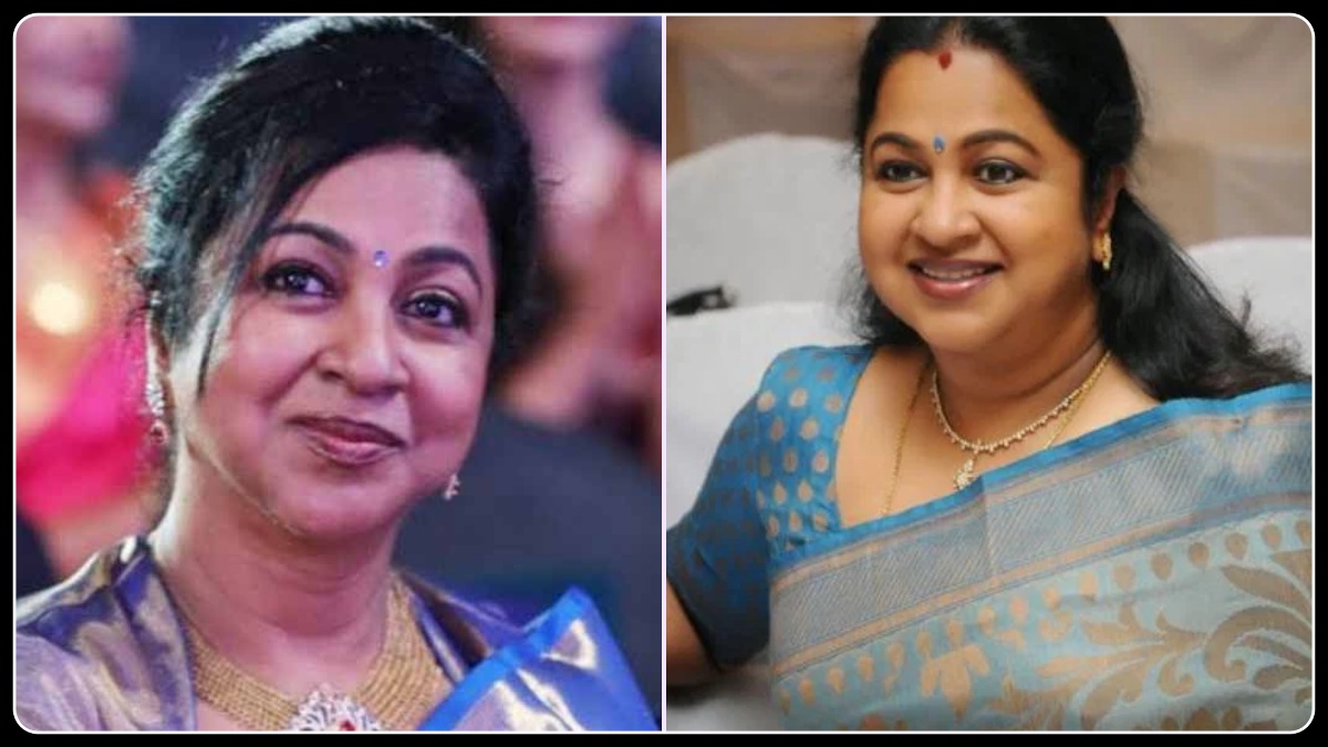 யூடியூபர்கள் மற்றும் விமர்சகர்கள் குறித்து நடிகை ராதிகா சரத்குமார் பேசிய நிகழ்ச்சி பற்றிய படம்.
