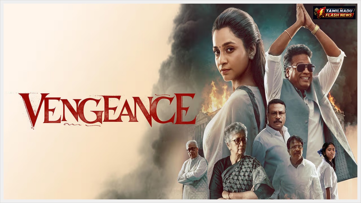 Official streaming announcement poster for Vengeance on Aha Tamil.