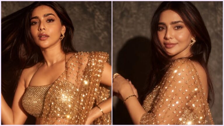 Editorial visual featuring actress Aishwarya Lekshmi.