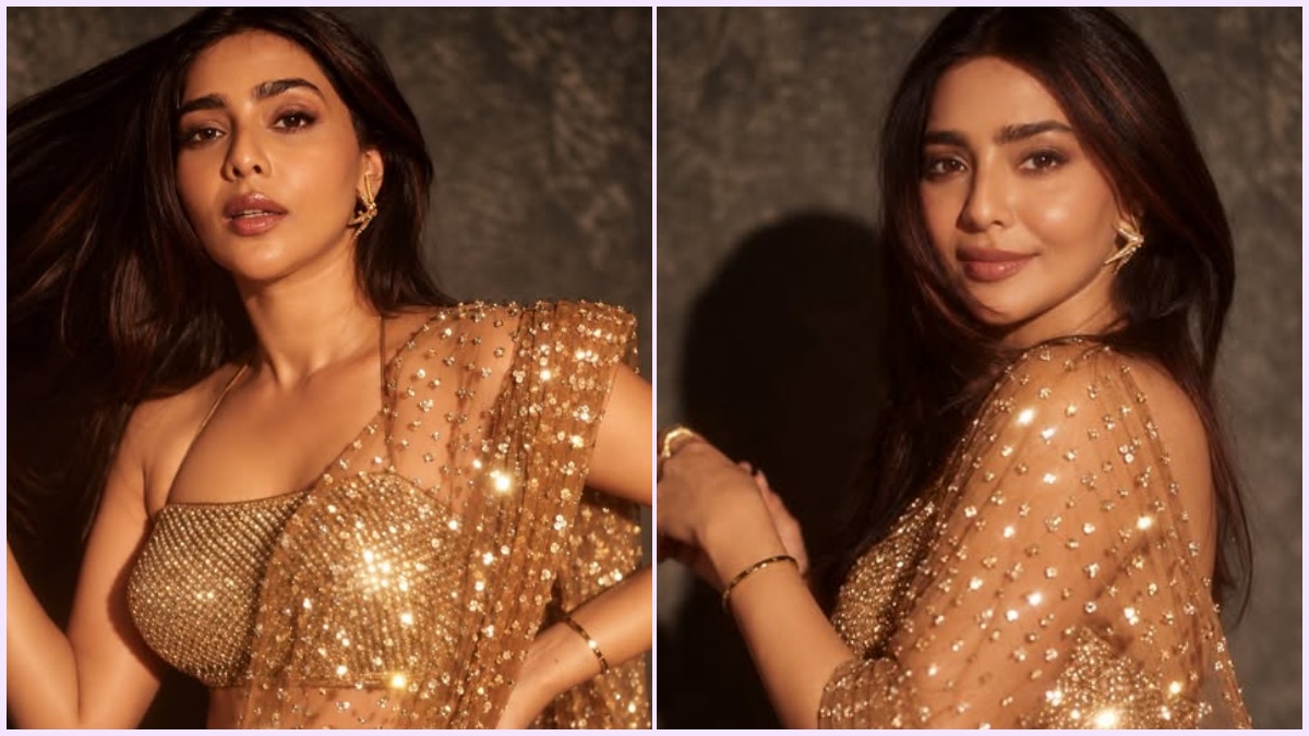 Editorial visual featuring actress Aishwarya Lekshmi.