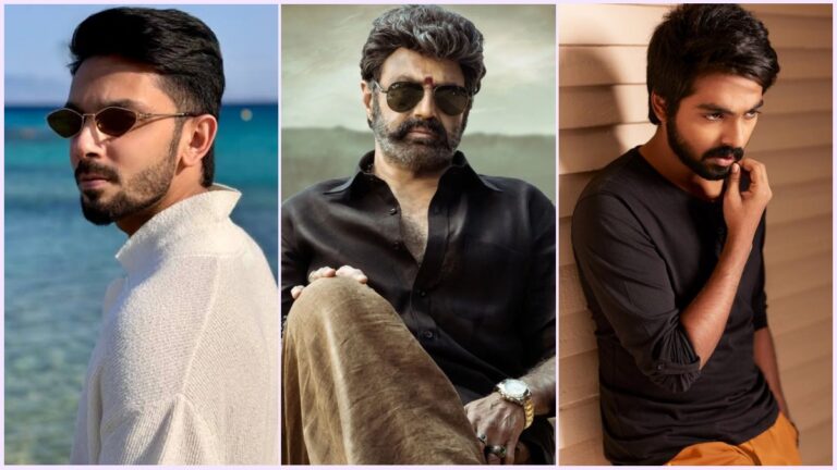 Editorial visual featuring music updates for Balakrishna's NBK112.