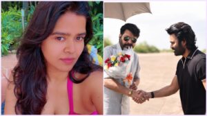 தனுஷ் - மம்மூட்டி கூட்டணி குறித்துப் பேசிய தயாரிப்பாளர் ஷ்ரத்தா அகர்வால்: தியேட்டர்களில் பட்டையைக் கிளப்பும் 'ஓம்'! Editorial visual featuring producer Shraddha Agarwal and OM Chapter 1.